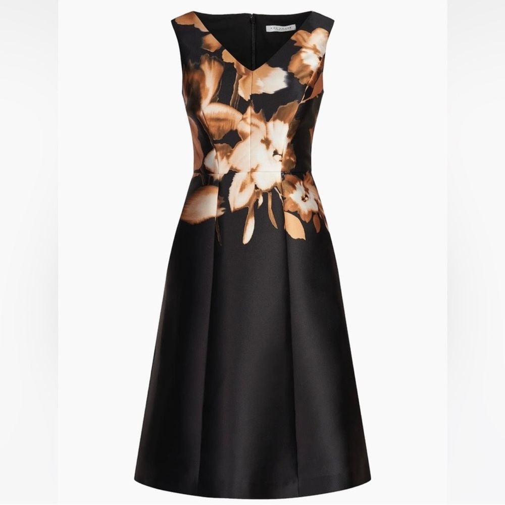 Kay Unger Rayna Cocktail Dress Black Gold NWT Size 6 $298